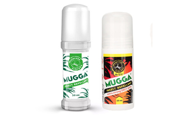 Zestaw - Repelent Środek na komary i inne owady Mugga Roll-On (kulka) 50ml 9,4% DEET + Mugga Strong Roll-On  50% DEET