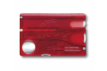 Multitool Victorinox SwissCard Nailcare transparentna czerwona