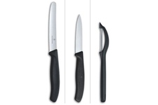 Zestaw noży Victorinox do warzyw i owoców Swiss Classic z obieraczką - czarny