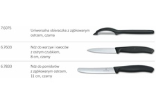 Zestaw noży Victorinox do warzyw i owoców Swiss Classic z obieraczką - czarny