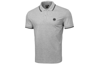 Koszulka Polo Pit Bull Slim Logo Stripes '20 - Szara