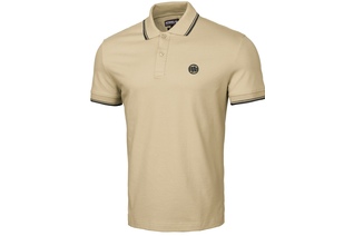 Koszulka Polo Pit Bull Slim Logo Stripes '20 - Piaskowa