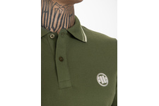 Koszulka Polo Pit Bull Slim Logo Stripes '20 - Oliwkowa