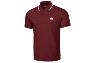 Koszulka Polo Pit Bull Slim Logo Stripes '20 - Bordowa