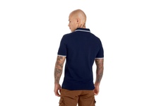 Koszulka Polo Pit Bull Slim Logo Stripes '20 - Granatowa