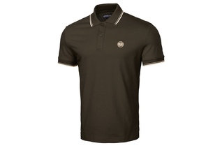 Koszulka Polo Pit Bull Slim Logo Stripes '20 - Brązowa