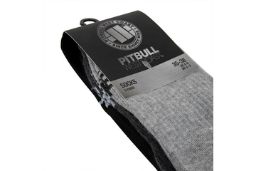 Skarpetki Pit Bull Low Ankle TNT cienkie (3-pak) - Szare/Grafitowe/Czarne