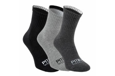 Skarpetki Pit Bull High Ankle TNT cienkie (3-pak) - Szare/Grafitowe/Czarne