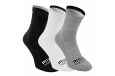 Skarpetki Pit Bull High Ankle TNT grube (3-pak) - Białe/Szare/Czarne