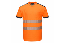 T-Shirt ostrzegawczy PW3 PORTWEST T181 - Pomarańcz/Granat