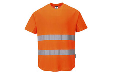 Ostrzegawczy T-shirt z panelami z siatki PORTWEST C394 - Pomarańczowy