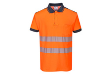 Koszulka Polo ostrzegawcza PW3 PORTWEST T180 - Pomarańcz/Granat