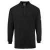 Koszulka Polo z długim rękawem, trudnopalna, antystatyczna PORTWEST FR10-Czarny