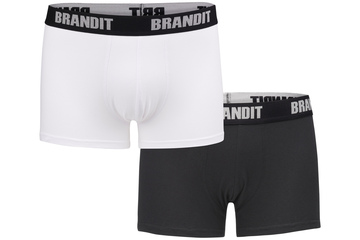 bokserki Brandit Logo Białe-Czarne