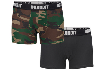 Bokserki Brandit Logo Woodland-Czarne