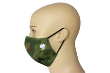 Maska Profilowana Dwuwarstwowa RIPSTOP/FLIZELINA na twarz z haftowanym godłem - pl woodland