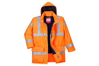 Wodoodporna kurtka ostrzegawcza trudnopalna i antystatyczna Bizflame Rain S778 Portwest-Pomarańczowy