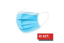 Trójwarstwowa Maska Medyczna PORTWEST typu IIR Niebieska - zestaw 10 szt. Zapewnia skuteczność filtracji bakteryjnej 98% FFP2 N95