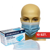Trójwarstwowa Maska Medyczna PORTWEST typu IIR Niebieska - zestaw 10 szt. Zapewnia skuteczność filtracji bakteryjnej 98% FFP2 N95