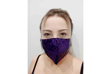 Maska ochronna z cekinami na twarz - fioletowa na Filtr FFP2 N95 PM2.5
