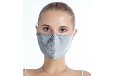 Maska ochronna z cekinami na twarz - srebrna na Filtr FFP2 N95 PM2.5