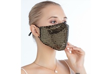 Maska ochronna z cekinami na twarz - złota na Filtr FFP2 N95 PM2.5