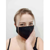 Maska ochronna z cekinami na twarz - czarna na Filtr FFP2 N95 PM2.5