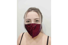 Maska ochronna z cekinami na twarz - czerwona na Filtr FFP2 N95 PM2.5