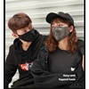Maska ochronna z cekinami na twarz - złota + 10 filtrów FFP2 N95 PM2.5