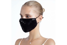 Maska ochronna z cekinami na twarz - czarna + 10 filtrów FFP2 N95 PM2.5