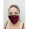 Maska ochronna z cekinami na twarz - czerwona + 10 filtrów FFP2 N95 PM2.5