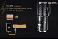 Latarka LED Speras E2R Luminus SST40 1500LM + akumulator 217000 o pojemności 5000 mAh (SPERAS E2R)