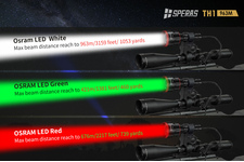 Latarka myśliwska Speras TH1 LED Zoom 364 lumenów zasieg 963 m  + akumulator 3400mAh