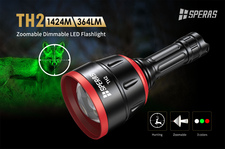 Latarka myśliwska Speras TH2 LED Zoom 364 lumenów zasieg 1424 m  + akumulator 3400mAh