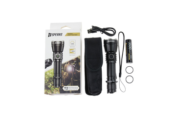 Latarka akumulatorowa Speras T2 Cree XHP35 LED 2100 lumenów Zasięg 369m! + akumulator o pojemności 3400 mAh