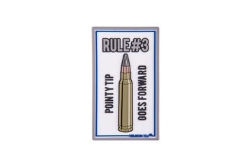 Emblemat Helikon "Rule#3" - PVC - Biały
