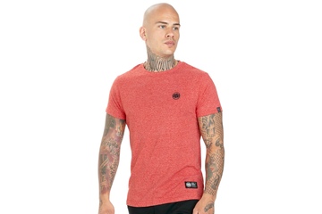 Koszulka Pit Bull Custom Fit Melange Small Logo '21 - Czerwony Melanż