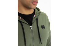 Bluza rozpinana z kapturem Pit Bull French Terry Small Logo '21 - Oliwkowa