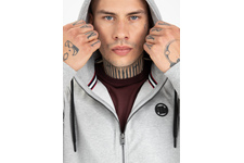 Bluza rozpinana z kapturem Pit Bull French Terry 220  Small Logo '21 - Szara