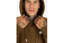 Bluza z kapturem Pit Bull Small Logo '21 - Brązowa