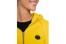 Bluza damska rozpinana z kapturem Pit Bull Small Logo '21 - Żółta