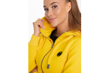 Bluza damska rozpinana z kapturem Pit Bull Small Logo '21 - Żółta