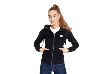 Bluza damska rozpinana z kapturem Pit Bull Small Logo '21 - Czarna