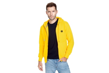Bluza rozpinana z kapturem Pit Bull Small Logo '21 - Żółta
