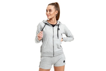 Bluza damska rozpinana z kapturem Pit Bull French Terry Small Logo '21 - Szara