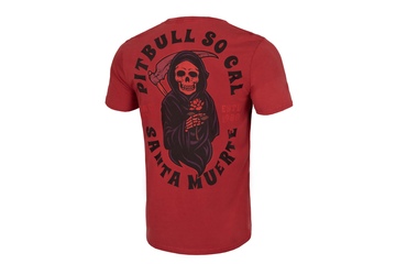 Koszulka Pit Bull Denim Washed Santa Muerte '21 - Bordowa