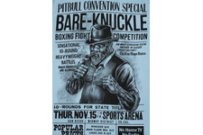 Koszulka Pit Bull Garment Washed Bare-Knuckle '21 - Błękitna