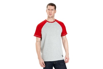 Koszulka Pit Bull Garment Washed Raglan Small Logo '21 - Szara/Czerwona
