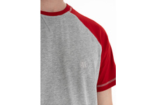 Koszulka Pit Bull Garment Washed Raglan Small Logo '21 - Szara/Czerwona