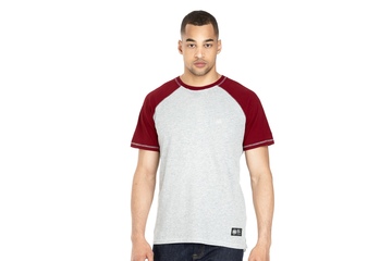 Koszulka Pit Bull Garment Washed Raglan Small Logo '21 - Szara/Bordowa